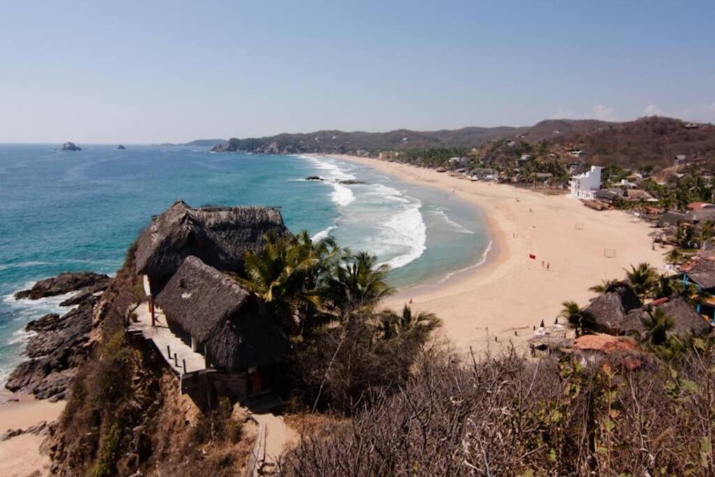 Casa Xcaanda Oceanfront With Pool Puerto Ángel Exterior foto